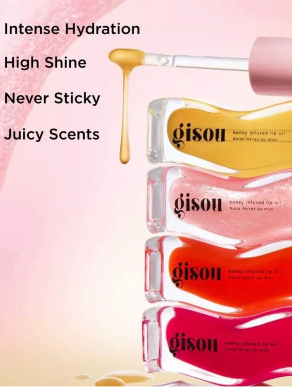 Gisou Honey Infused Lip Oil / Lip Gloss In Strawberry Sorbet. New & Unused.